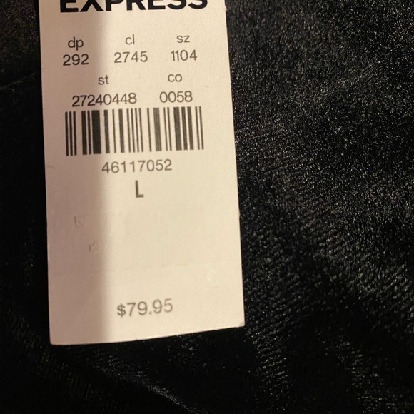Express Ladies Editor Black Velvet Pants NWT - Picture 6 of 7
